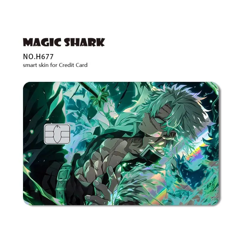 Magic Shark 2026 New Hot Demon Slayers Anime Shinny Holographic Laser Skin Cover Sticker Film for Debit Credit Bank Card