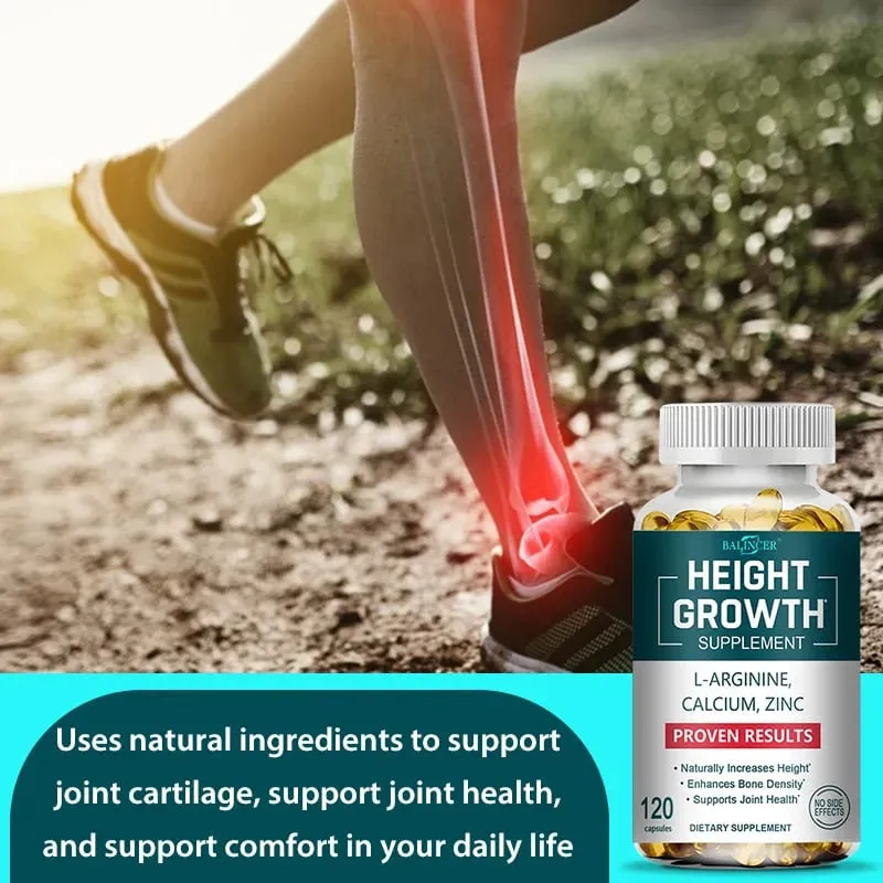 Height Growth Supplements Calcium Vitamin D3 Zinc Bone Strengthening Natural Height Increase for Children Teens Adults — image 6