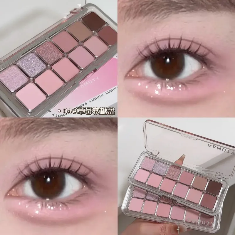 12-Color Low Saturation Eyeshadow Palette All Matte Tea Apricot Eye Makeup Palette Daily Earth Makeup Long Lasting Eye Shadows — image 11