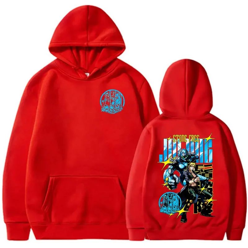 Anime Jojo Bizarre Adventure Stone Free Jolyne Cujoh Hoodies Men's Clothing Fashion Pullovers Long Sleeves Oversized Sweatshirts