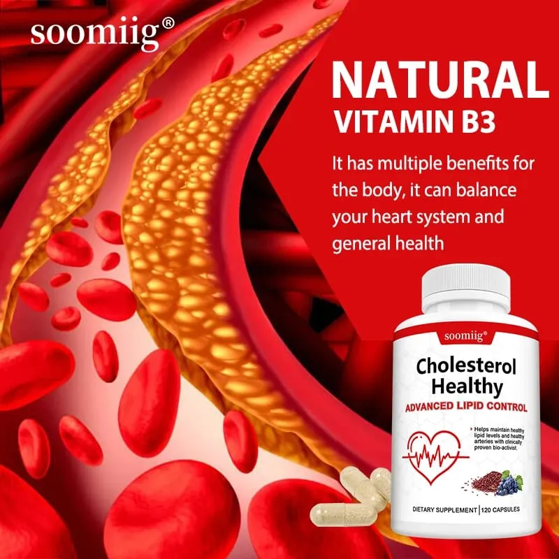 Cholesterol Health Supplement - Lowers LDL and Triglycerides Supports Healthy Cholesterol Levels Natural Heart Health Capsules