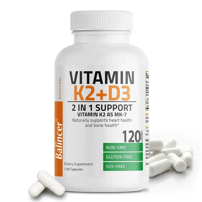 Vitamin K2 (MK7) with D3 Supplement Non-GMO Formula Vitamin D and K Complex Natural Support for Heart Immune Bone Health