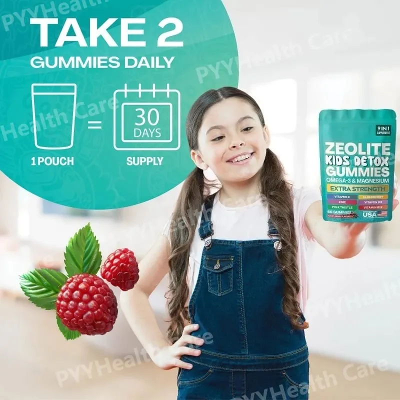 Zeolite Gummies 9-in-1 with Omega-3 Magnesium Elderberry Vitamin C Milk Thistle Vitamin D3 Zinc B12 (60 Gummies) — image 5