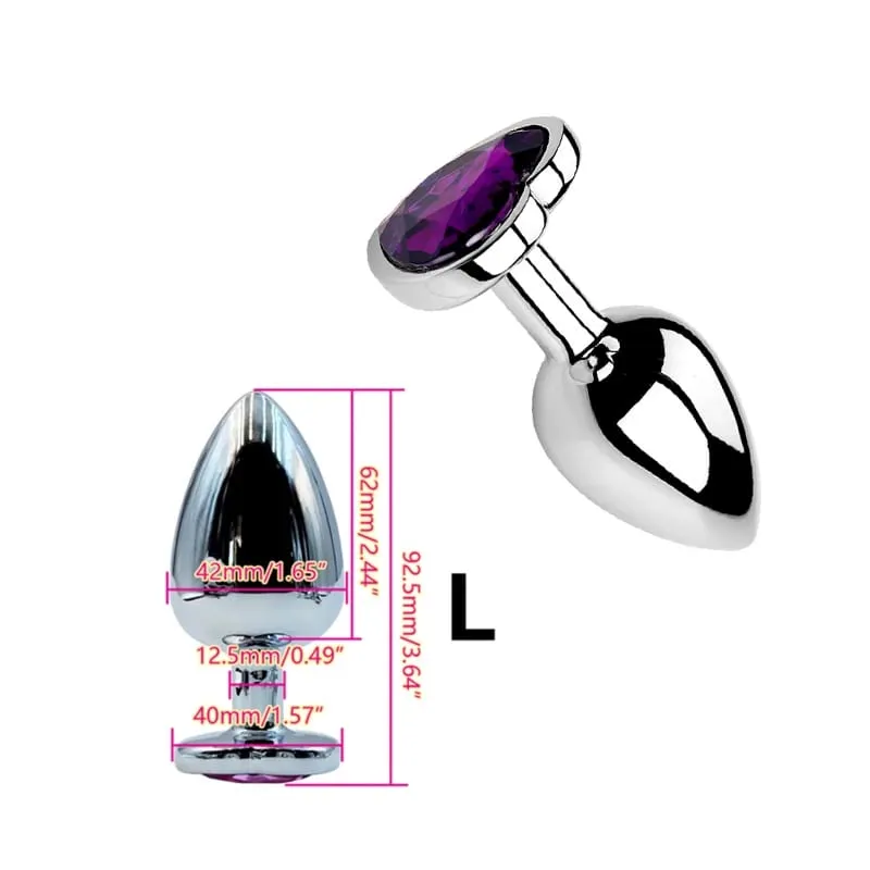 Heart Shaped Metal Anal Plug Butt Plug 6 Colors S/M/L Sizes Unisex Adult Sex Toys for Men Women Anal Massager Pleasure Toy — image 20