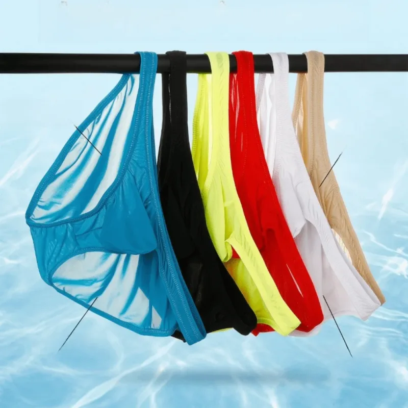 Nhanh Khô Cực Ice Silk Quần Đùi Thấp Eo Liền Mạch Quần Lót Nam Chữ U Quần Lót Lưới Quần Lót Du Lịch