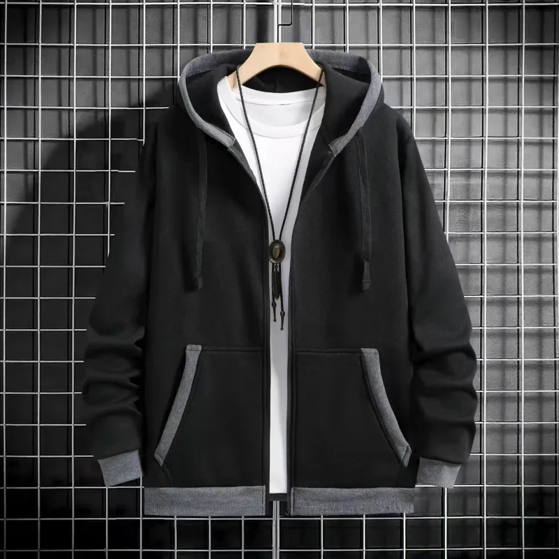 Thickened Men's Hooded Zipper Cardigan Casual Outerwear Fashionable Sweatshirt Autumn Winter New Arrival Cross-Border Style — image 3