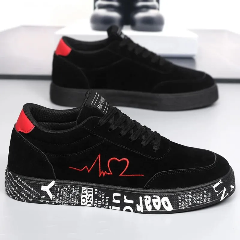 Breathable Mid-Top Sneakers Heart & Music Graphic Design Casual Streetwear Shoes for Couples Valentine's Day & Birthday Gift — image 6