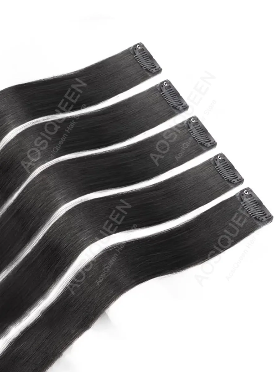 5pcs/Set Hair 1Clips Hair Extensions For Women 24Inches Long Straight Synthetic Fiber Wigs Suitable For Daily And Party Occasion — image 8