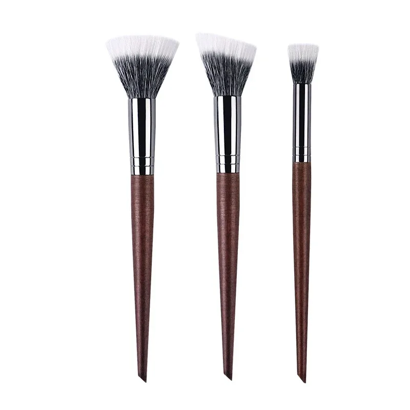 Professional Makeup Brushes Powder contour Setting Multi-Functional Make up Brush Stippling Blush soft Natural wood goat hair