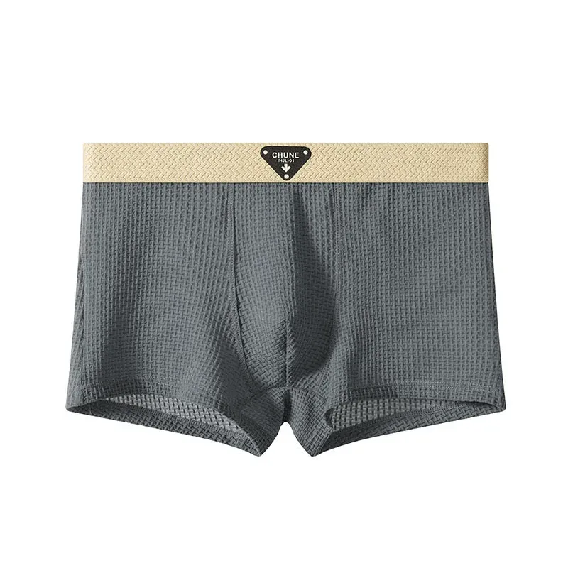 1/3PCS Men's Cool Ice Silk Boxers Shorts Summer Satin-like Solid Underpants Skin Friendly Breathable Mesh Crotch Male Underwear