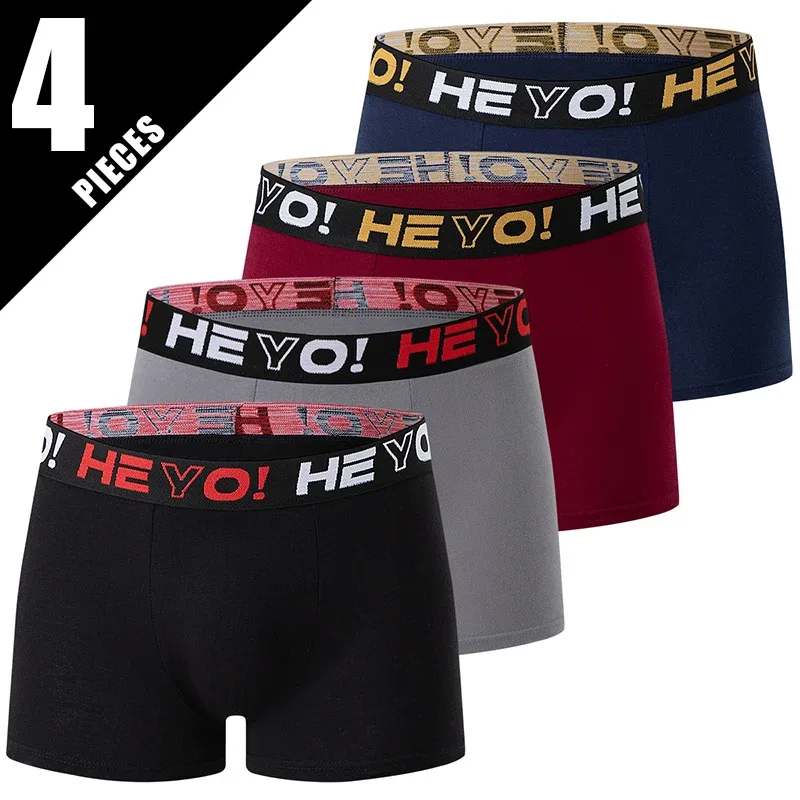 4 Piece Set Of Men's Cotton Comfortable Soft And Versatile Underwear Plus Size Casual Boxer Shorts Sports Cycling Base Shorts