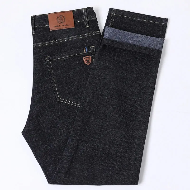 2026 Y2k Clothes Pantalon Homme Stretch Business Four Seasons Blue Regular Fit Straight Jeans — image 3