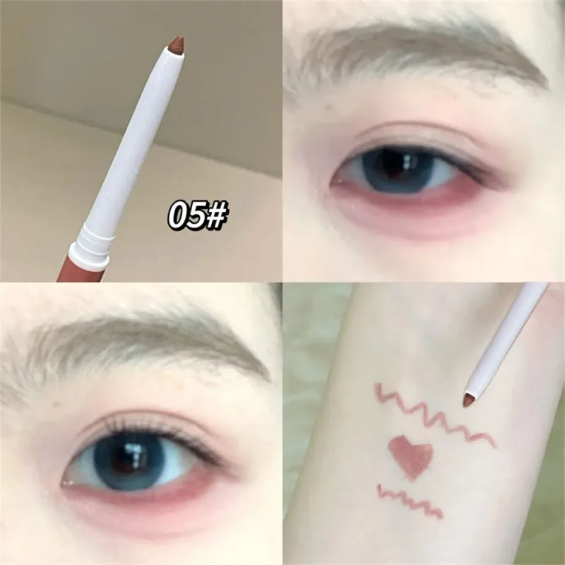 Double-ended Ultra-fine Gel Eyeliner Pencil Pink Brown Under Highlighter Pen Waterproof Matte Aegyosal Lying Silkworm Eye Makeup