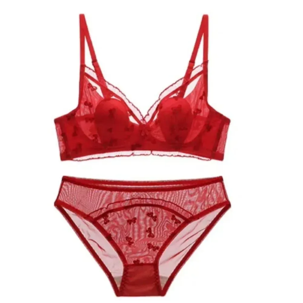 New Arrival Sweet French Lace Embroidery Bra Sexy Wireless Thin Cup Rabbit Ear Minimizer For Big Breasts Everyday Lingerie S-XL