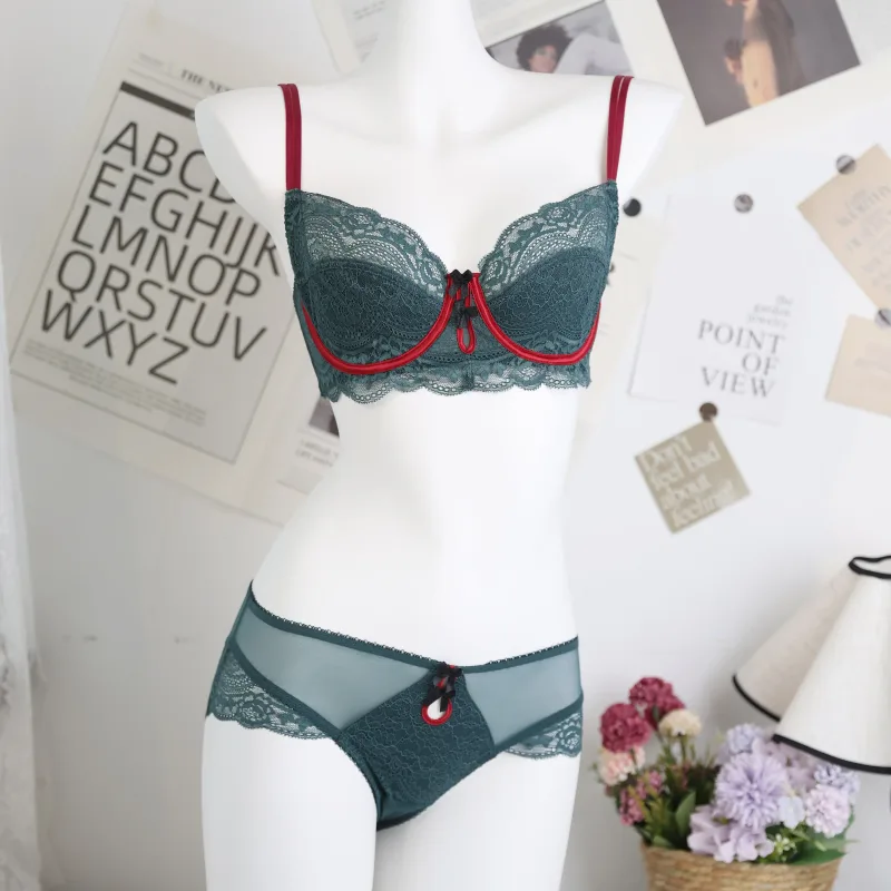 Trendy Lace Minimizer Lingerie Set DE Cup Large Bust Large Size Thin Cup Underwire Anti Sagging Comfy No Show Women Underwear — image 14
