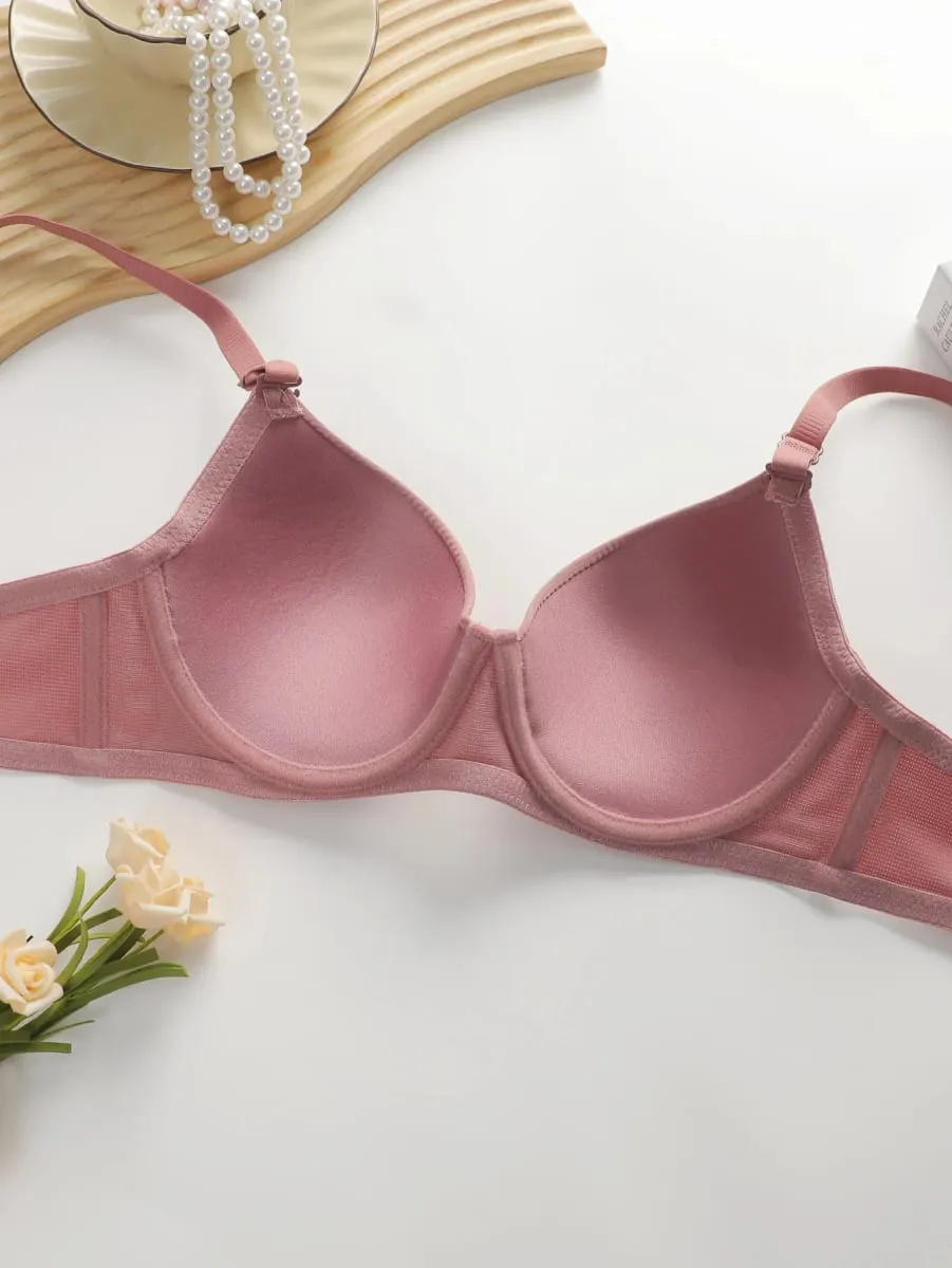Solid Underwire Lingerie Set Underwear Panty Sets Women Push Up Bra with Steel Ring Intimates Underwear Suit — image 5