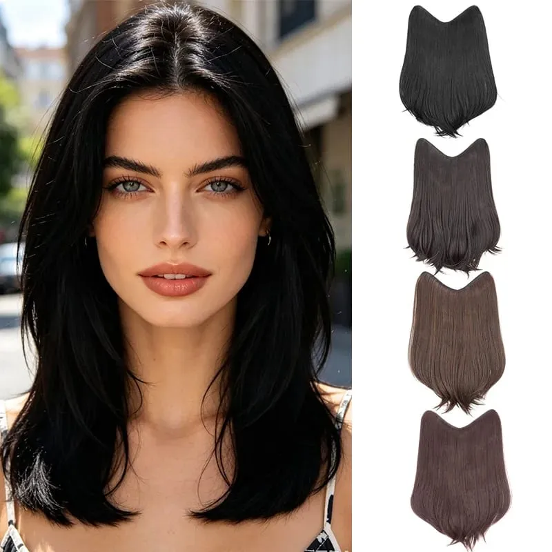 18Inch Synthetic Elegant V-Shape Internal Buckle Clip-In Hair Extensions Invisible Soft Hairpiece for Women Daily Use — image 2