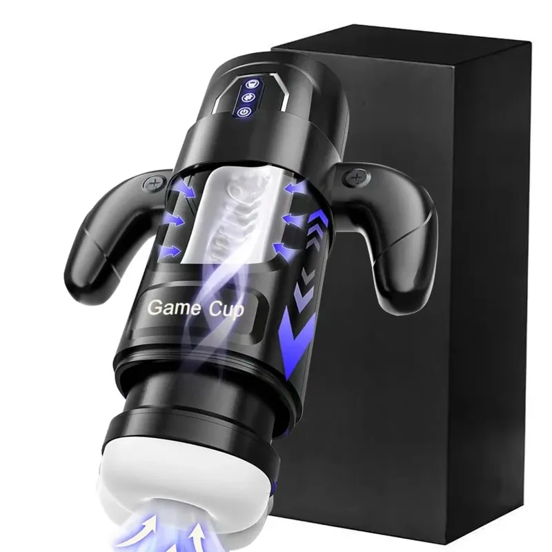 Male Masturbator Cup With 6 Thrusting & 3 Sucking And 9 Vibration Modes With Heating & Pronunciation & Gamepad Sex Toys for Men