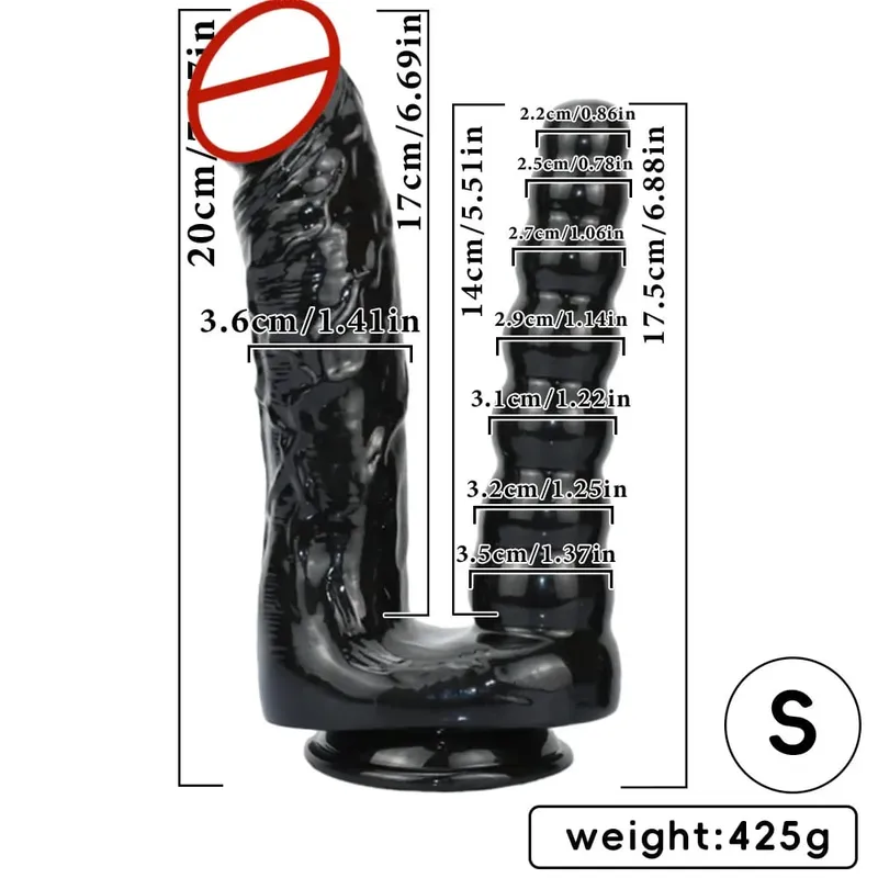 Giant Double Headed Dildo Anal Plug Double Insertion Stimulates Vaginal Anal Dilator Adult Sex Toy for Lesbian Women
