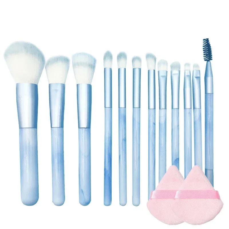 12ks profesionální sada štětců na make-up Prémiové syntetické podkladové korektorové pudrové štětce na tvářenku na oční stíny Hygienické kosmetické nástroje