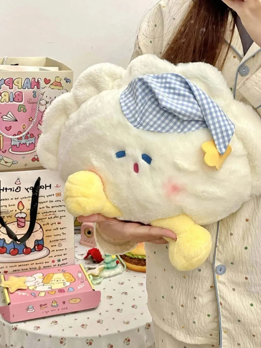 20cm Dumpling Plush Pillow Fluffy Soft Stuffed Toy Home Sofa Bedroom Decoration Comfort Sleeping Companion Kawaii Gift For Women