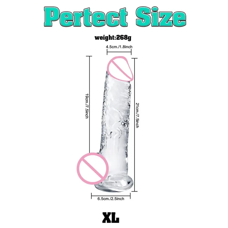 Different Sizes Transparent Soft Jelly Dildo Realistic Fake Dick Penis with Suction Cup G Spot Vagina Massage Sex Toy for Women