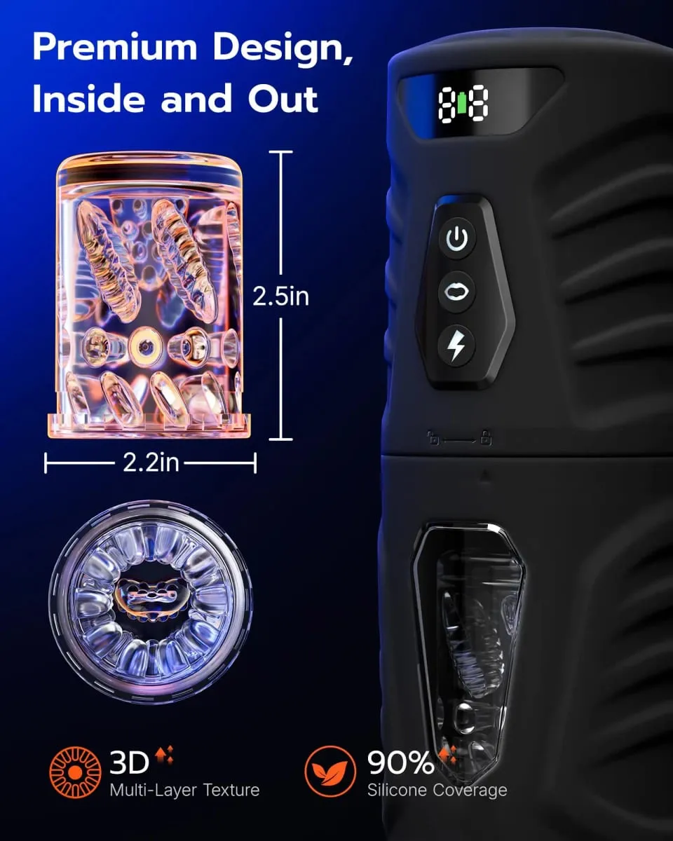 AI Sync Automatic Male Masturbator Thrusting Rotation Sucking Licking Blowjob Penis Pump Pocket Pussy Sex Toys for Men