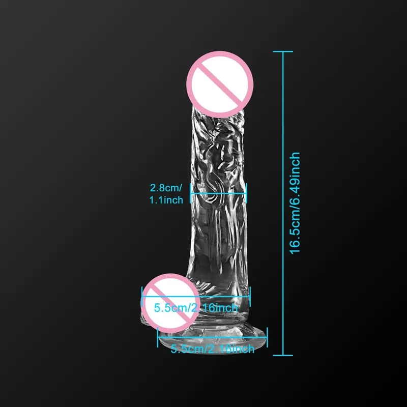 Realistic Soft Dildo for Women Beginner Transparent Penis with Strong Suction Cup Hands-Free Play for Adult Sex Masturbator — image 8