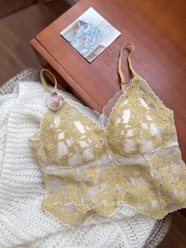 Elegant French Embroidered Halter Bra Small Chest Wrinkle-Free Lingerie Set Beauty Back UK Fit Adjustable Comfort Summer MOYISU — image 12