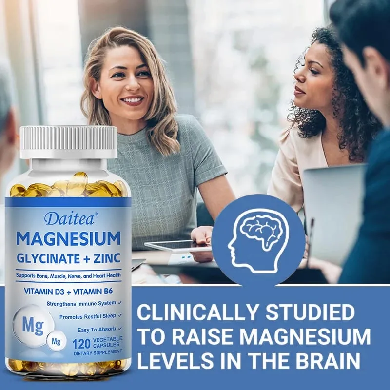 Daitea Magnesium Glycinate at Zinc Dietary Supplement - Bone Nerve Immune Support - Angkop para sa Mga Lalaki at Babae — image 6