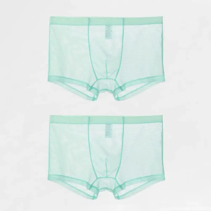 Boxer trasparenti da uomo vedono attraverso le mutande maschili sexy mesh a vita bassa seta ghiacciata sottile raffreddamento mutandine da uomo intimo da uomo — image 23