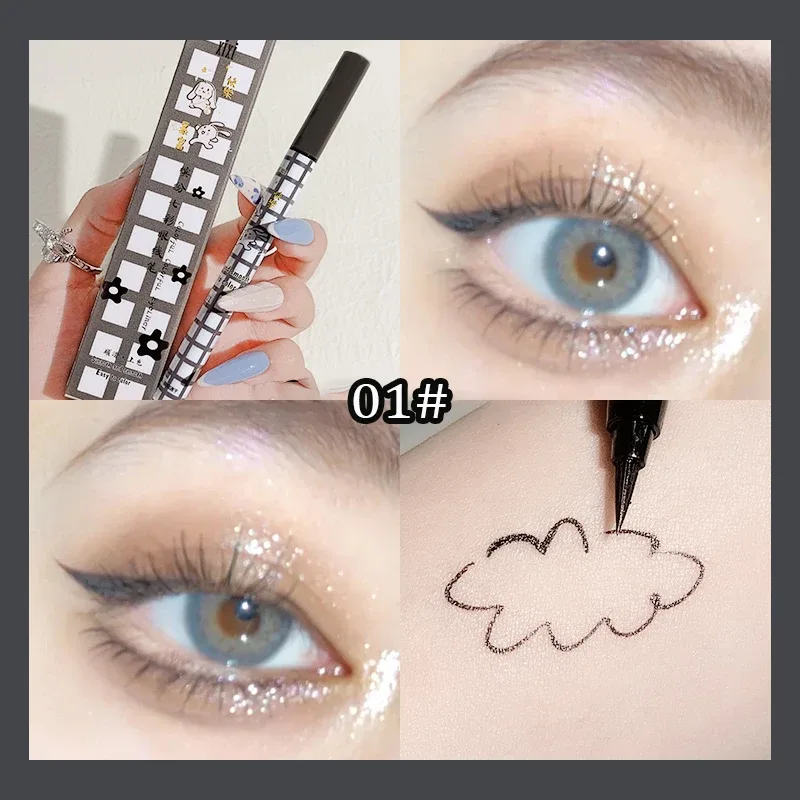 สีสันอายไลเนอร์ดินสอ Matte กันน้ำไม่ Blooming อายไลเนอร์ Long Lasting Liquid Eye Liner ปากกาแต่งหน้าเครื่องสำอาง