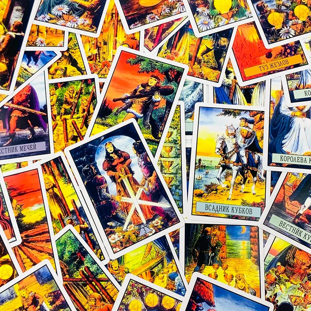 Russian Tarot Deck Family Leisure Gathering Card Game Fate Divination Board Playing Game Pocket Size Tarot Cards