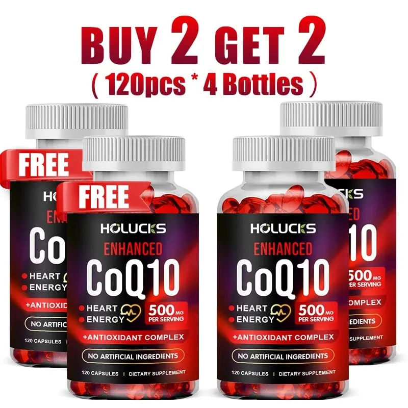Holucks Pure CoQ10 Supplements with Bergamot Resveratrol Supports Cardiovascular & Antioxidant Health Immune Defense