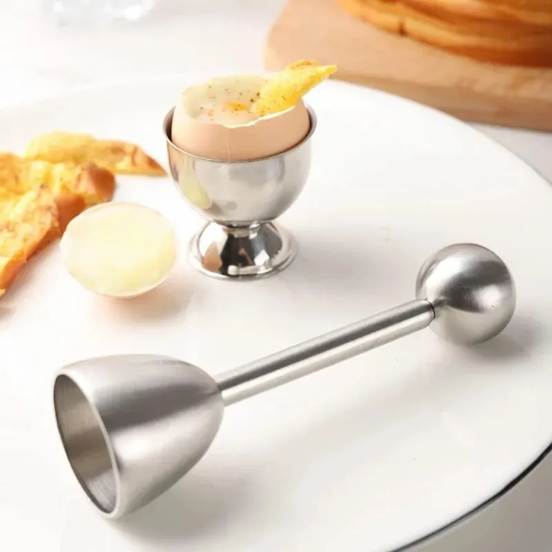 Stainless Steel Egg Opener Shell Opener Egg Head Eggshell Cutter Egg Cup Holder Multi-purpose Egg Tool Kitchen Gadgets — image 3