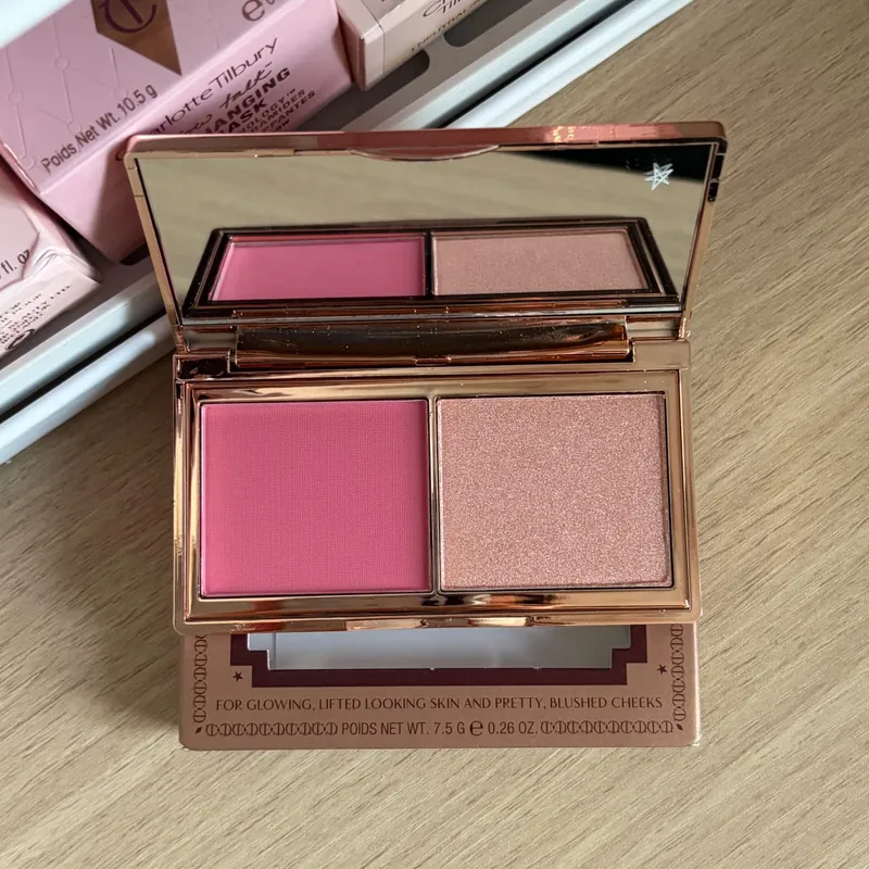 Nuovo CT Nature Ombretto scenario estetico facile da colorare Starlight Pink Disco bicolore a luce morbida Cosmetici blush a cuore a due colori