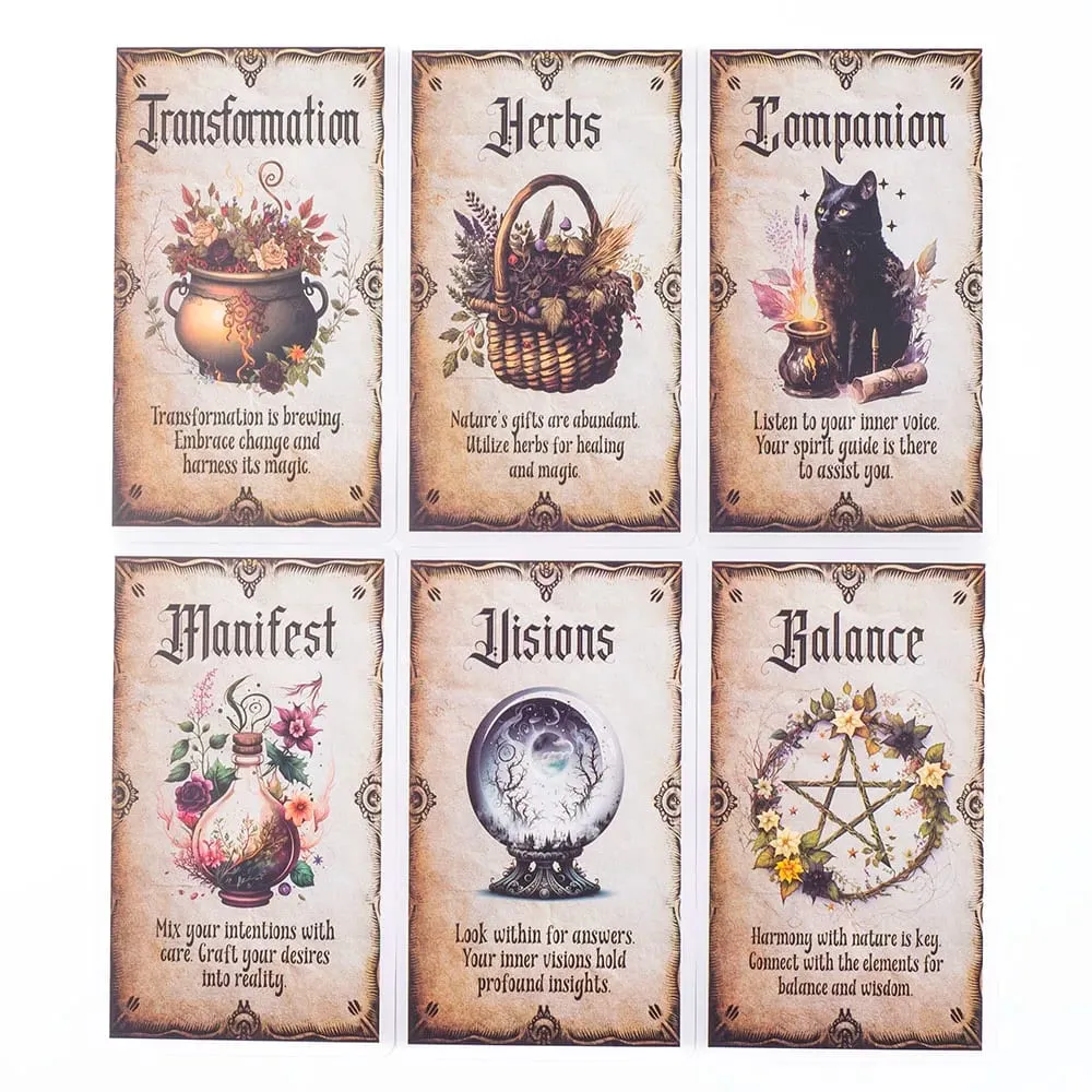 Wise Witch Oracle Cards 20Pcs English Version Fate Divination Tarot Cards FortuneTelling Card Games Party Board Game 12x7cm