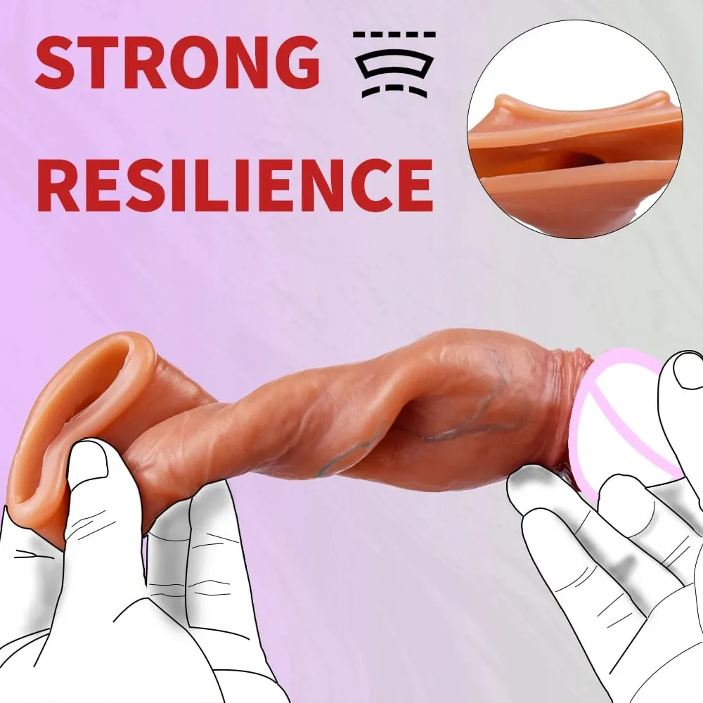Realistic Reusable Penis Sleeve Thin Silicone Holster With Anti-snap Ring Cock Enlargement Extender For Men Delay Ejaculation