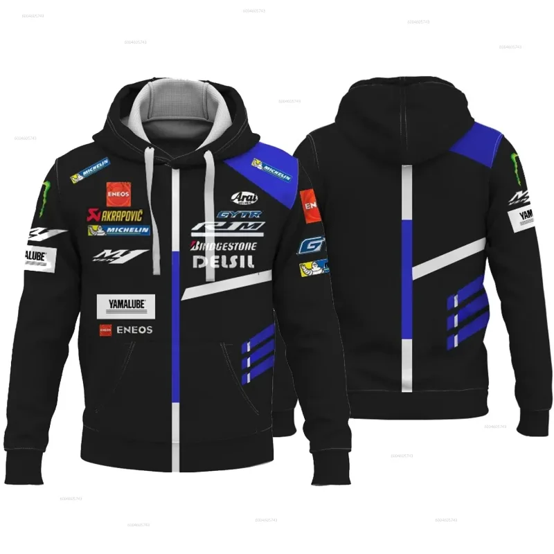 M1 Yamaha men's new fashionable printed riding jacket motorcycle hooded shirt Yamaha racing suit hooded zipper fashion top — image 2
