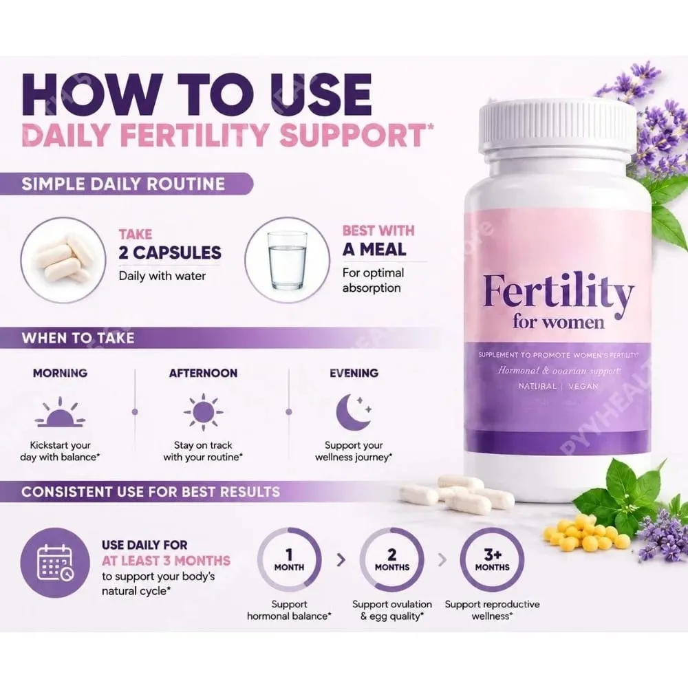 Fertility Capsules for Women Myo Inositol with Methylfolate & Multivitamins Hormonal & Ovarian Support Healthy Ovulation 60 Cts — image 6
