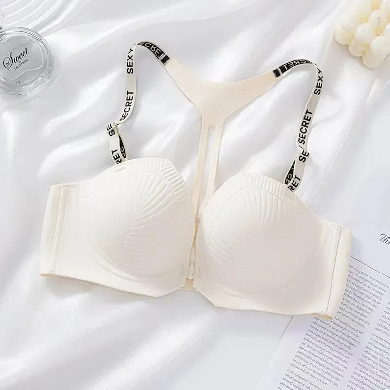 2025 Seamless Backless Front Closure Push up Bra with Y-shaped Letter Straps Anti-Sagging for Women Sexy Lingerie — image 5