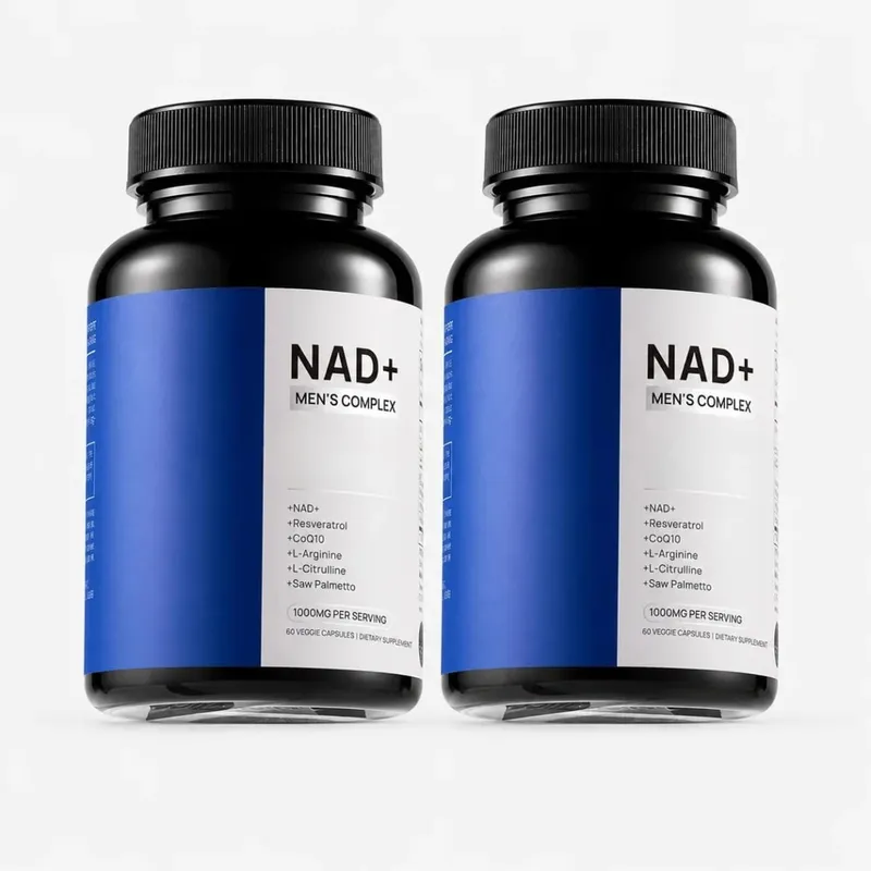 NAD+ Men's Complex Capsules 1000mg with CoQ10 Resveratrol Cellular Energy & Vitality Supplement Supports Muscle Health 60 Count
