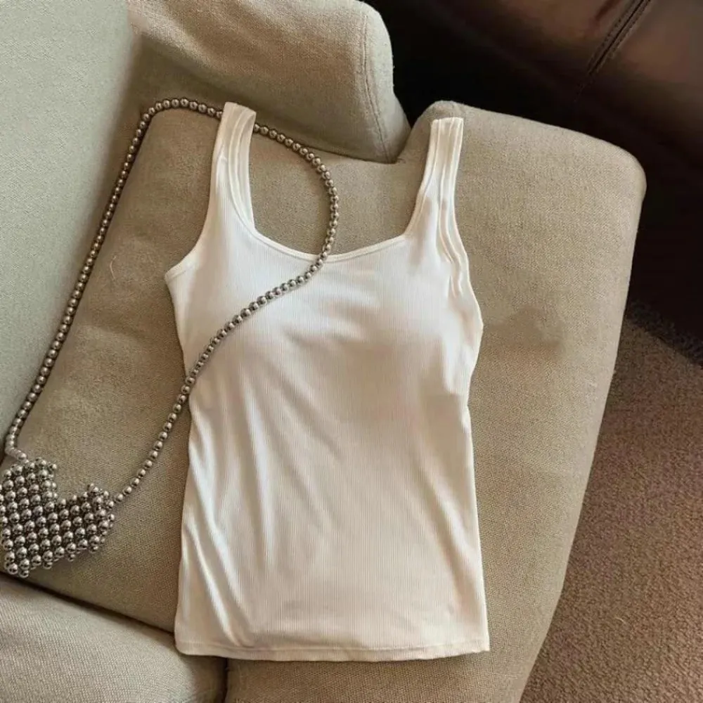 Fashion Solid Color Bodycon Top Sleeveless with Chest Pad Camisole Clubwear Backless Tank Top for Women — image 8