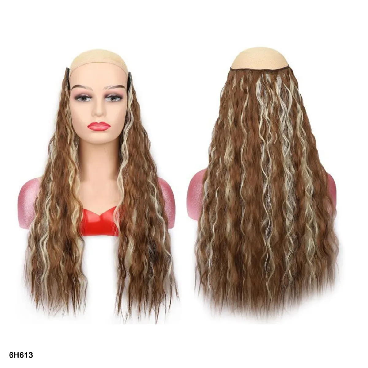 Synthetic Curly Hair Extensions Clip in One Piece 4Clips Deep Wave Long Hairpieces for Women Daily Use Party Hair Accessory — image 11