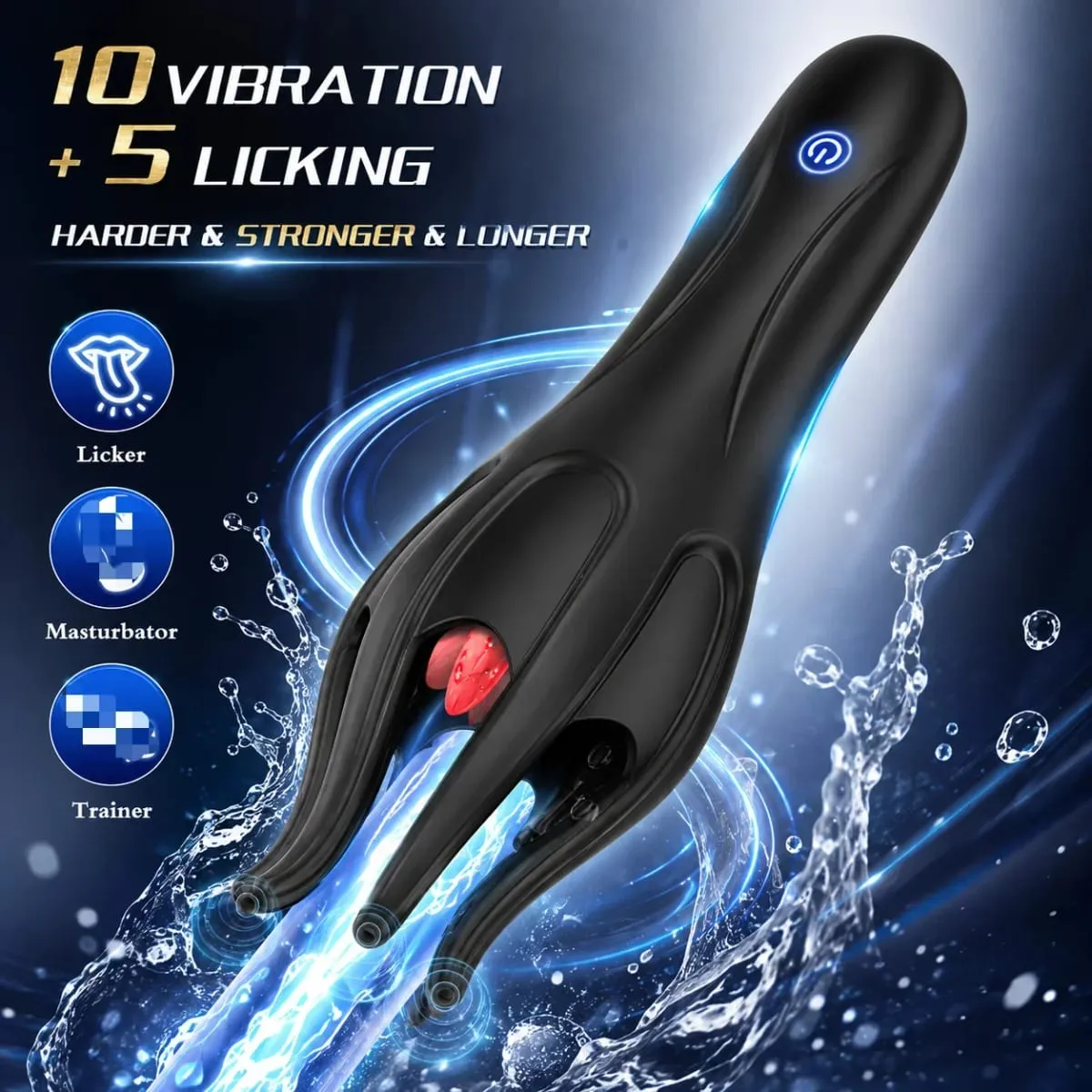 Glans Trainer Male Penis Massage Tongue Licking Stimulate Oral Vibrator Blowjob Delay Endurance Masturbator Sex Toys for Men 18+