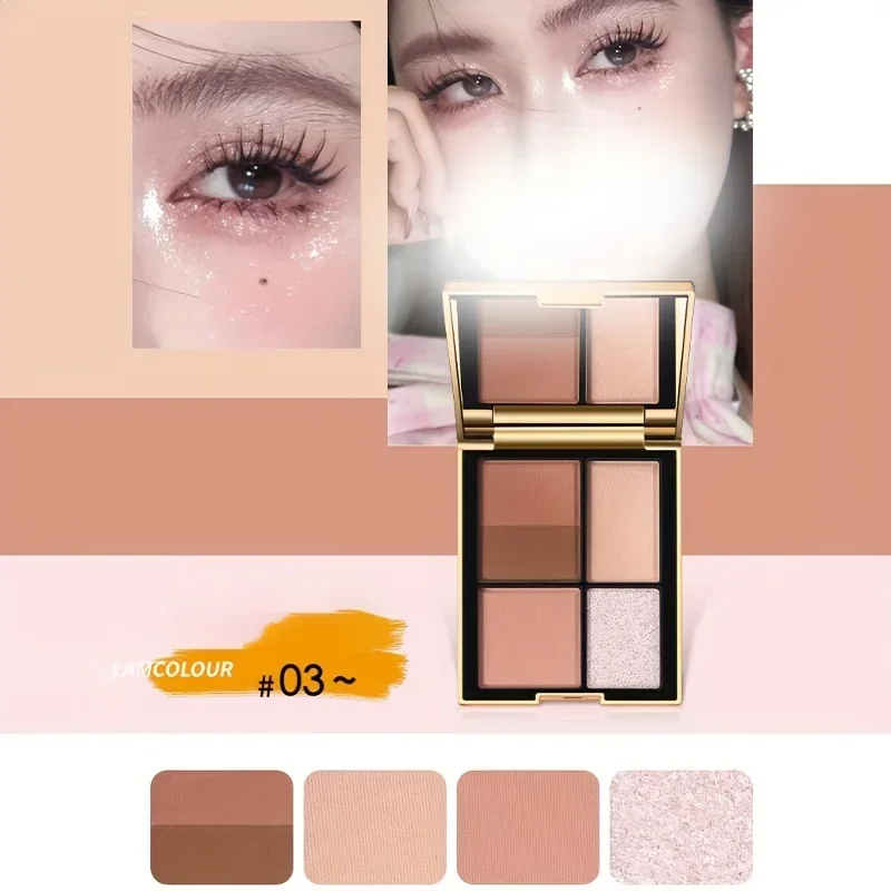 Versatile 5-Color Magic Eyeshadow Palette Brown Tones Matte Shimmer Finish Long-Lasting Eye Makeup Kit for All Ages — image 9