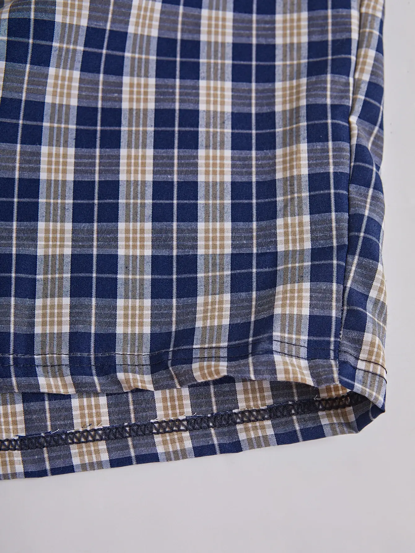 Pantaloni ad angolo piatto da spiaggia lunga da uomo Cintura elastica a quadretti casual Comodo pantalone da boxe per giovani casual per la casa da uomo