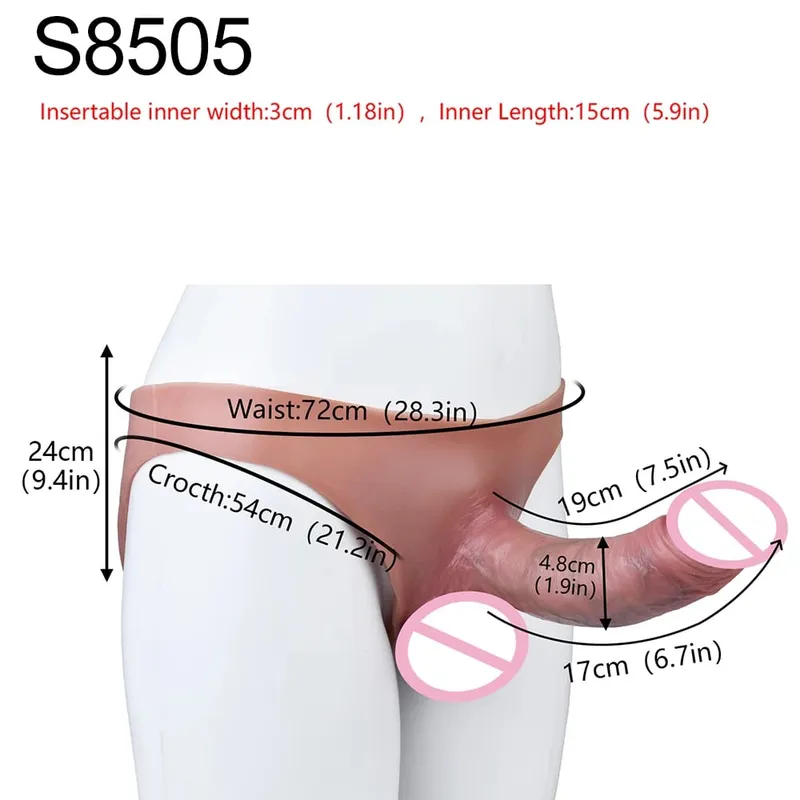 Strap-On Lifelike κάλυμμα πέους насадка на член Large Hollow DildoPants Intimate ενήλικα σεξ παιχνίδι για σεξ ζευγάρια