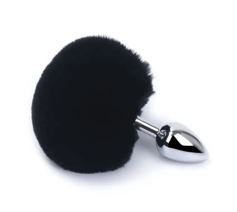 Plush Silicone Rabbit Tail Butt Plug Vibrator Dildo Prostate Massager Sex Toy Men Women Adult Reusable