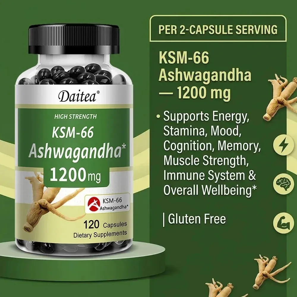 Organic KSM-66 Ashwagandha Root Extract Stress Relief Mood Support & Natural Immune Boost Sleep Health — image 6